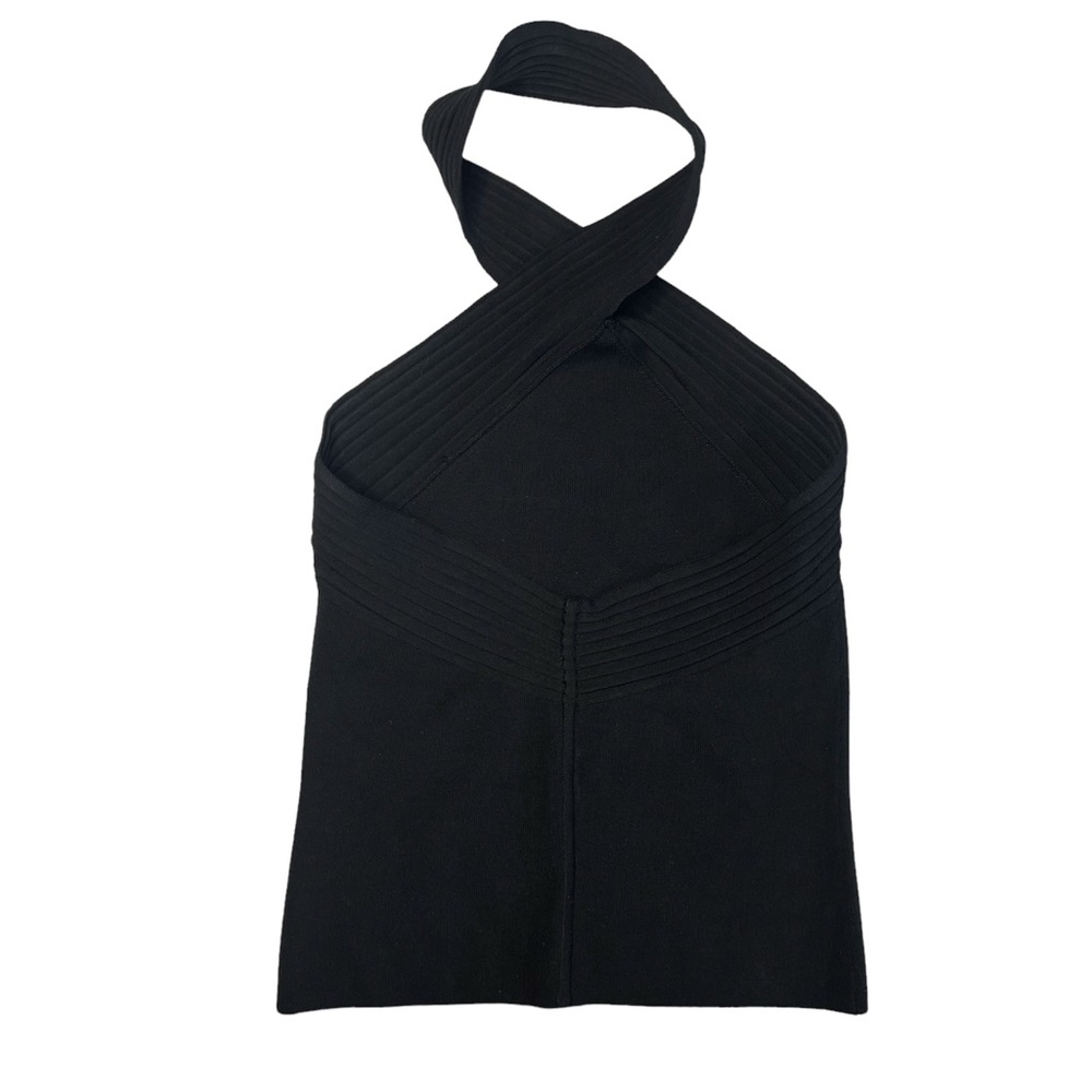 Cache Black Ribbed Halter Tank Top - Picture 2 of 3